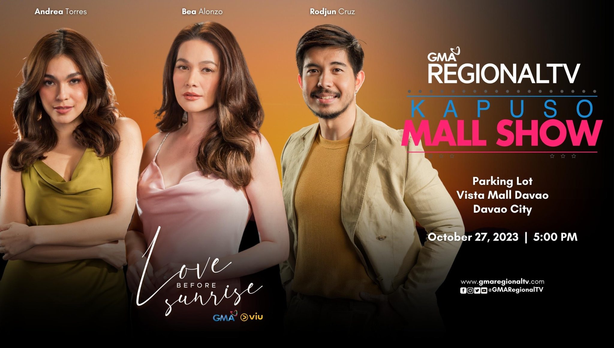 Bea Alonzo, Rodjun Cruz & Andrea Torres spread love in Davao City ...